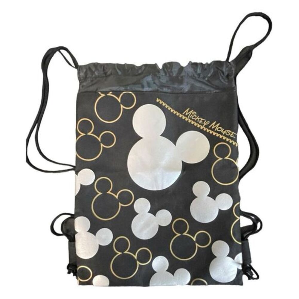 MICKEY MOUSE BACKPACK DRAWSTRING SLING‎ CINCH BAG LICENSED NWT DISNEYLAND SILVER